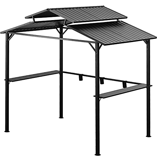 Leisurelife Outdoor BBQ Grill Gazebo 8.2ft - 2-Tiers Hardtop Canopy Tent for Patio Backyard