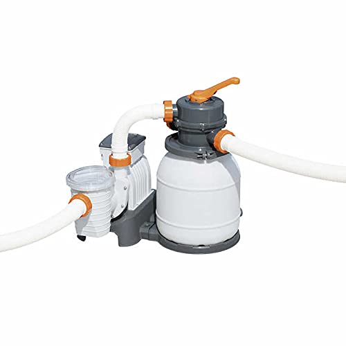 Bestway Power Steel 22’ x 12’ x 48’’ Above Ground Oval Pool Set w/Ladder, Cover, Filter Pump, Replacement Cartridge, Repair Patch