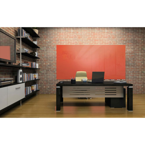 Ghent® Aria 3'W x 2'H Magnetic Glass White Board - Peach