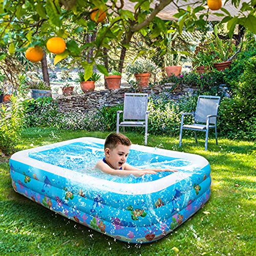 coersd Children's Family Inflation Pool Baby Ocean Ball Sand Pool Bath Toys Square Shape 4 Sizes (3.05M/2.62M/2.6m/2.95m) Kids Swimming Pool Inflatable Above Ground Swimming Pool Inflatable Pool