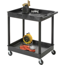 Luxor Tray Top Shelf 2 Shelf Plastic Utility Cart, 4