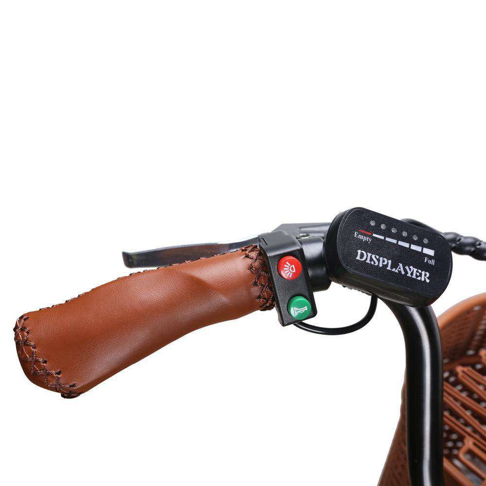 NAKTO 26 inch 250W City Classic Electric Bicycle 6 Speed E-Bike 36V Lithium Battery White New