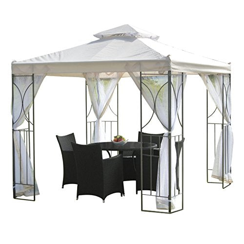 Garden Winds Replacement Canopy Top Cover and Netting set for the Polenza Gazebo - RipLock 350