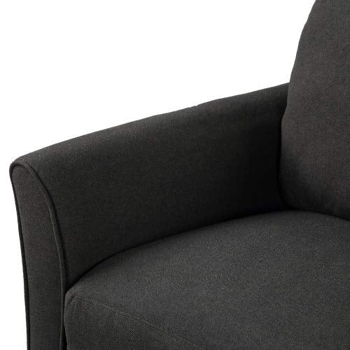 UNIROI Piece Living Room, 3 Seats Loveseat Single Chair Sofa Set, Black