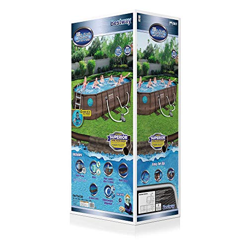 Bestway 18ft x 9ft x 48 inch Swimming Pool Set with Pump and Maintenance Kit