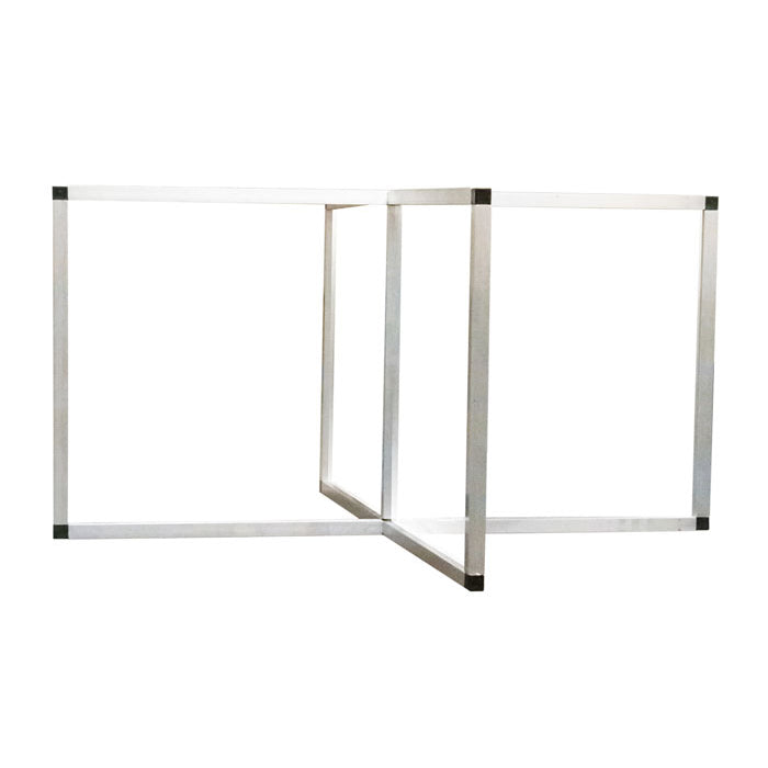 Justrite 4' X 4' Round Table Top Workspace Cough And Sneeze Guard, PVC In Aluminum Frame