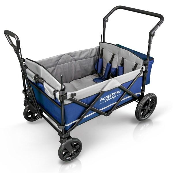 WonderFold Baby X4 Push/Pull 4-Passenger Quad Stroller Wagon Navy New