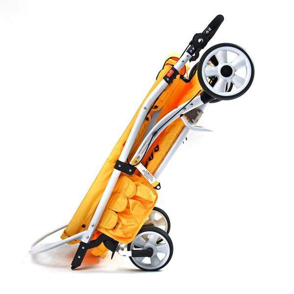 WonderFold MJ06 Multi-Purpose Folding Kids School Bus Quad Stroller Wagon OPEN BOX