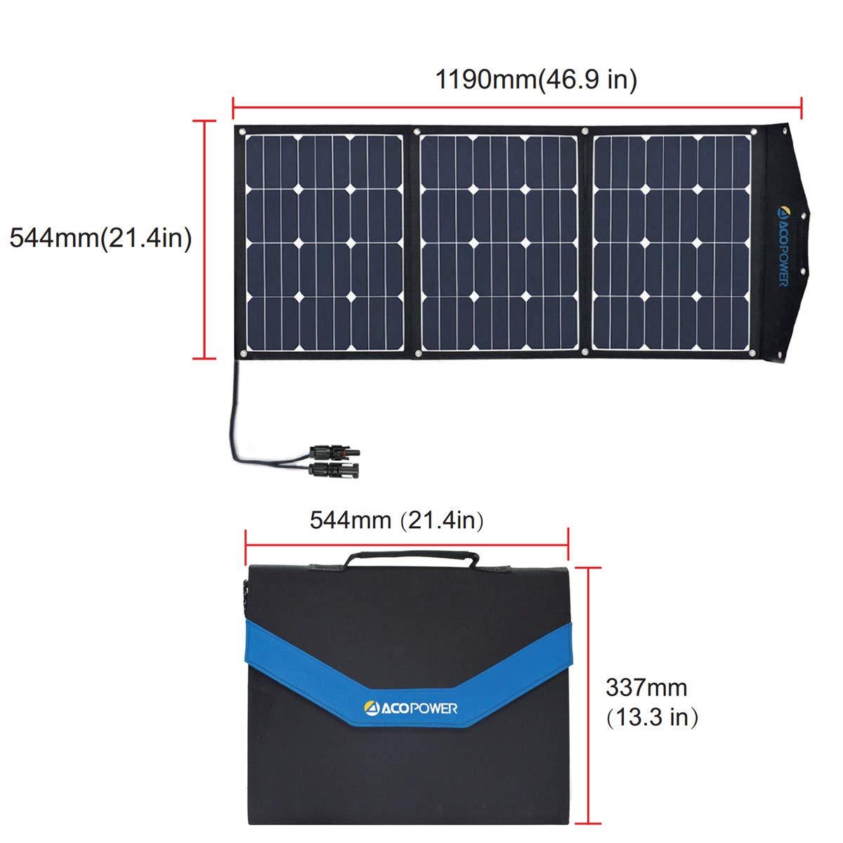 ACOPOWER SUITCASE90W 90W Portable Solar Panel Foldable Suitcase 3x30W for Solar Generator or Solar Freezer X15A/X30A/X40A/X50A New