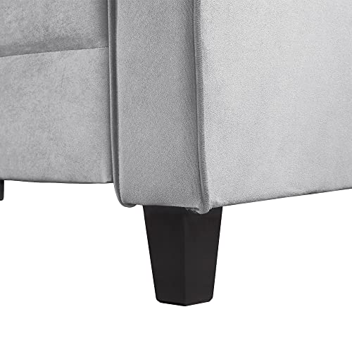 HomSof Morden Style Set Couch Furniture Upholstered Loveseat and Three Sofa for Living Room, Light Grey(2+3 Seat)