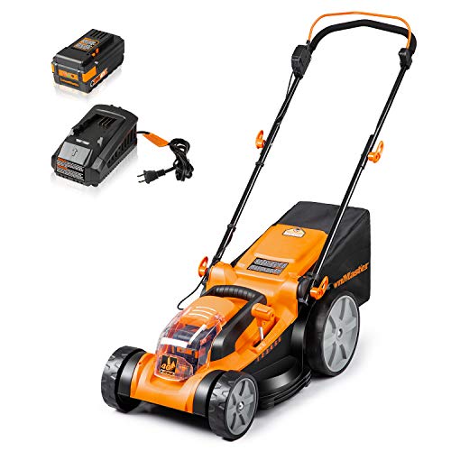 LawnMaster CLMF4016K Cordless 16-Inch Brushless Push Lawn Mower 40V Max Lithium-Ion with 4.0Ah Battery & Charger