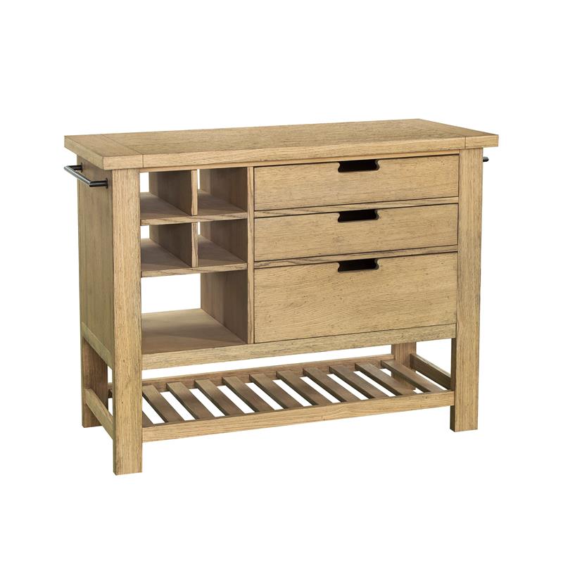 HomeFare Light Oak Wood Kitchen Island
