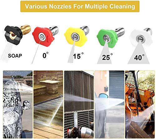 TEANDE Gas Pressure Washer 4200PSI 212CC Pressure Washer 2.8GPM Gasline Power Washer, 5 Adjustable Nozzles,1Gallon Flue Tank (Black)