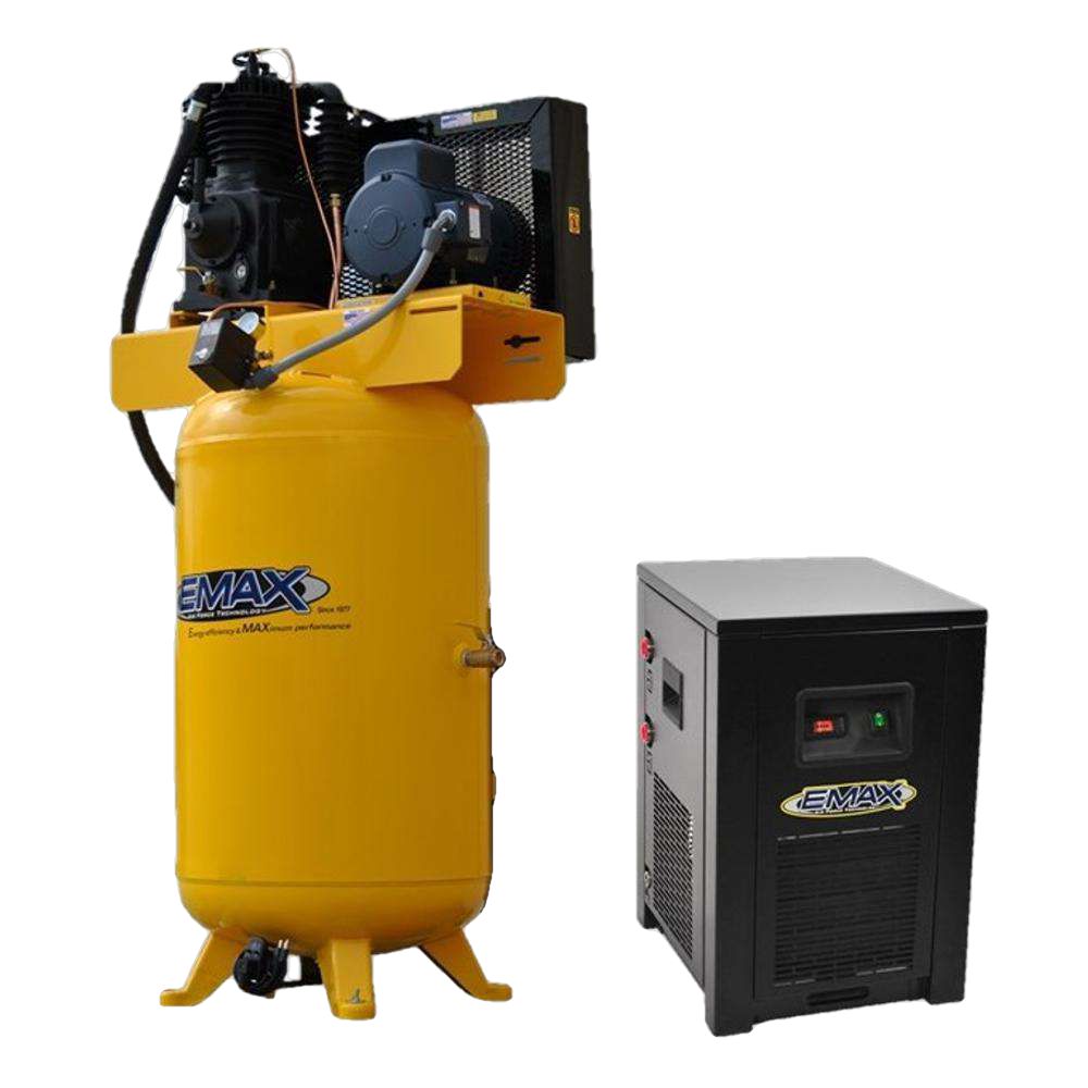 EMAX ESP05V080I1PK  Industrial Plus Series 80 Gal. 5 HP 1-Phase Two Stage Silent Air Electric Air Compressor with 30 CFM Dryer New
