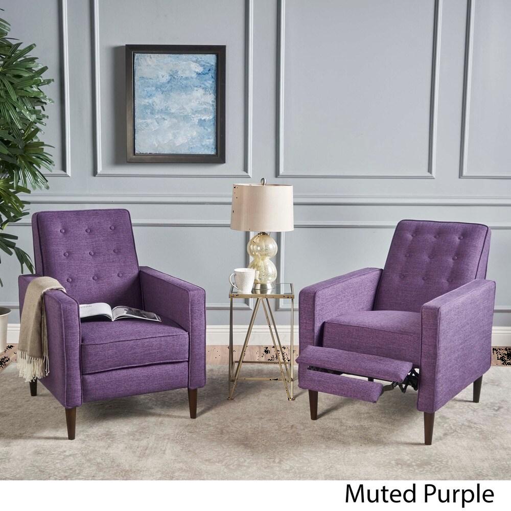 Mervynn Mid-Century Fabric Recliner Club Chair (Set of 2) by Christopher Knight Home