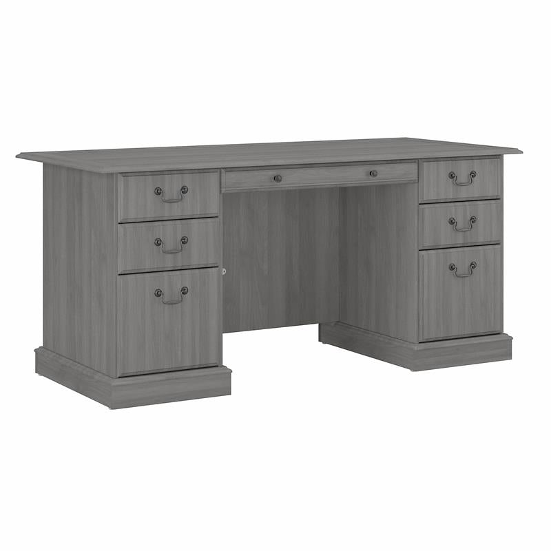 Executive Desk with Drawers in Modern Gray