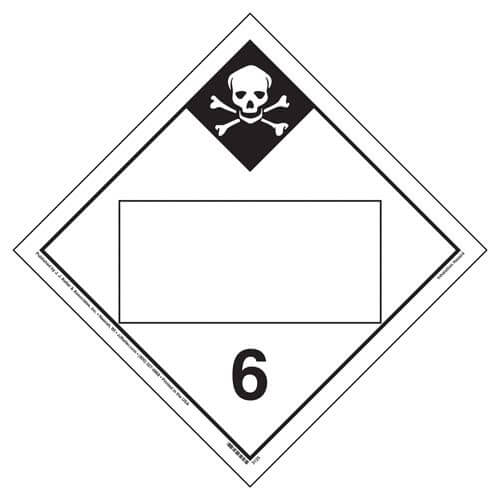 JJ Keller Division 6.1 Inhalation Hazard Placard - Imprinted, 4 mil Vinyl Permanent Adhesive (Pack of 25)