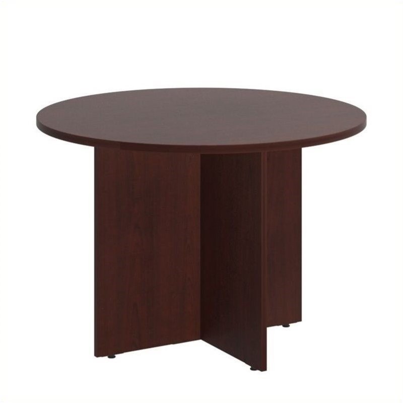 Round Conference Table with Wood Base
