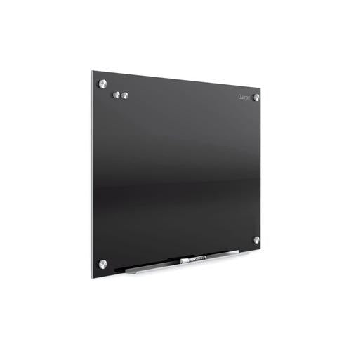 Acco Quartet Infinity Glass Magnetic Marker Board, Black Tempered Glass Surface - Rectangle