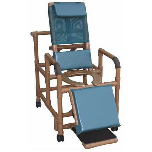 MJM Wood Tone Reclining Shower Chair