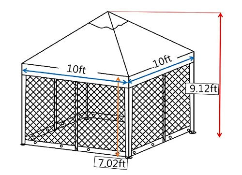 Abba Patio 10' x 10' Soft Top Gazebo with Mosquito Netting Mesh Outdoor Canopy Shelter for Garden, Courtyard, Barbecue Area or Deck, Brown