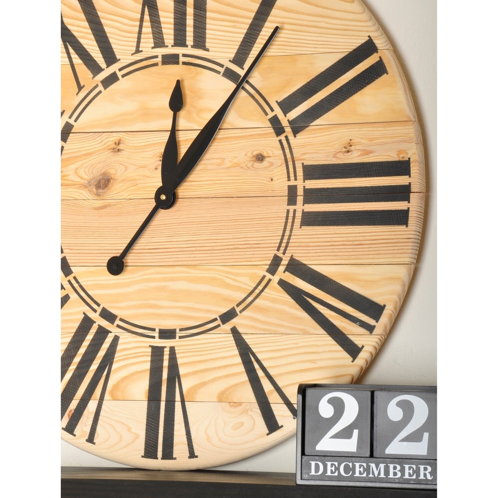 Farmhouse Wood Oversized Wall Clock - 36 x 36 -