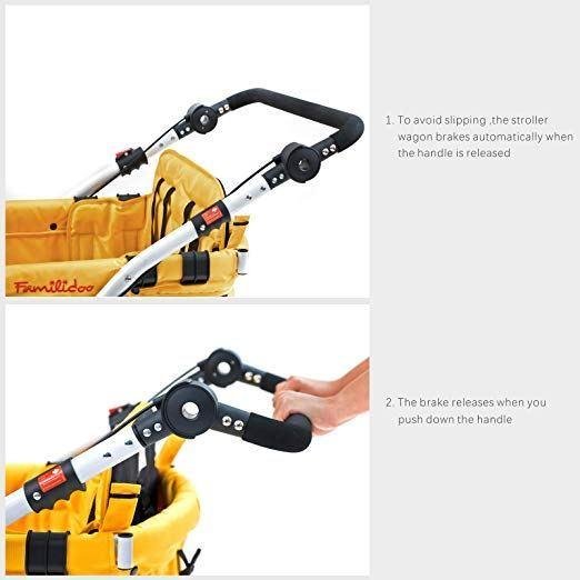 WonderFold Baby MJ06 Multi-Purpose Folding Kids School Bus Quad Stroller Wagon New