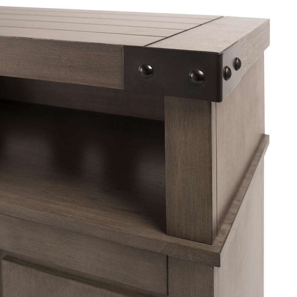 Muskoka by Pleasant Hearth 370-161-99 Hudson 53 Inch Electric Fireplace Media Console in Dark Weathered Grey New