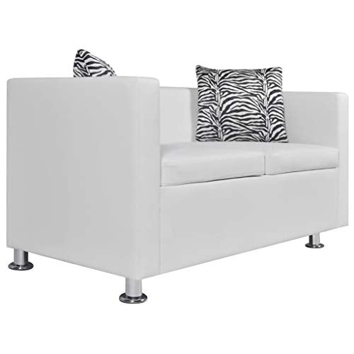 vidaXL vidaXL Sofa Set 2-Seater and 3-Seater White Faux Leather
