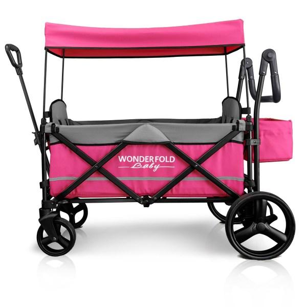 WonderFold Baby X2 Push/Pull 2-Passenger Double Stroller Wagon Pink New
