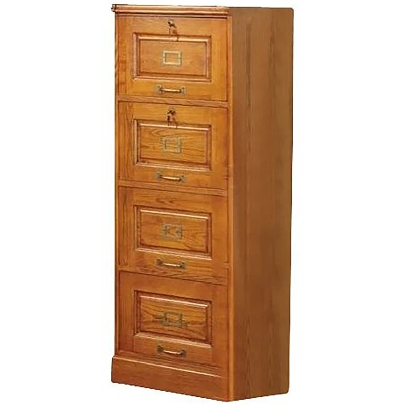 Drawer Vertical File Cabinet in Warm Honey