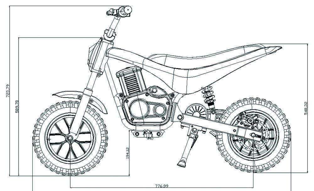 Burromax TT250 24V 250W Kids Off Road Electric Ride On Mini Pocket Dirt Bike Black New