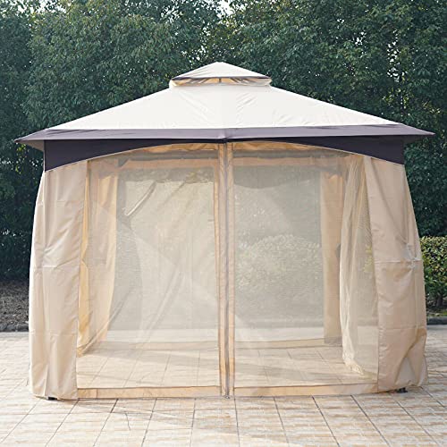 Large Canopy Outside Patio Pergola w/ 2-Tier Venting Roof & Strong Steel Frame Outdoor Furniture Patio Furniture Gazebos for patios Pop up Canopy Tent Tents for Parties Canopy Tent Outdoor Patio