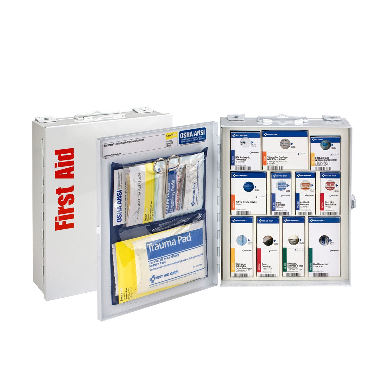 First Aid Only 25 Person Medium Metal Smart Compliance First Aid Food Service Cabinet without Medications (Case of 2)