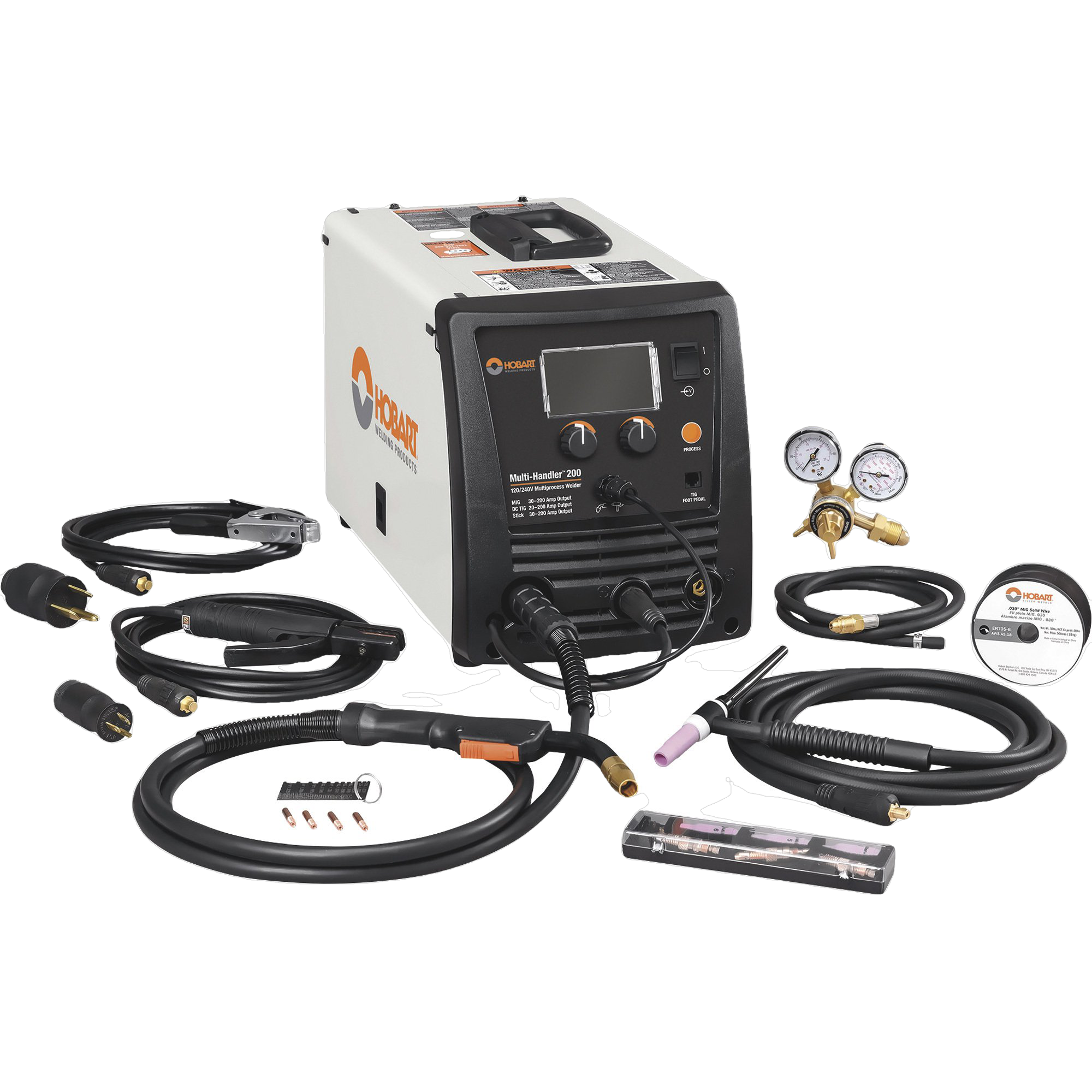 Hobart 500578 Multi-Handler 200 Multiprocess 120/240V Welder with Multi-Voltage Plug and MIG Gun Manufacturer RFB