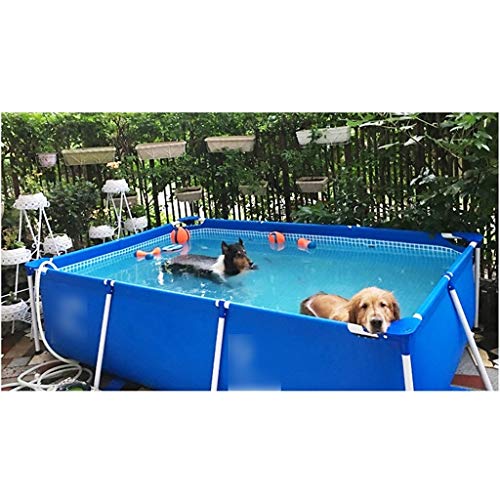 Inflatable Pools Paddling Pool Large Home Children's Adult Swimming Pool Rectangular Bracket Outdoor Family Paddling Pool (Color : Blue, Size : 26015065cm)