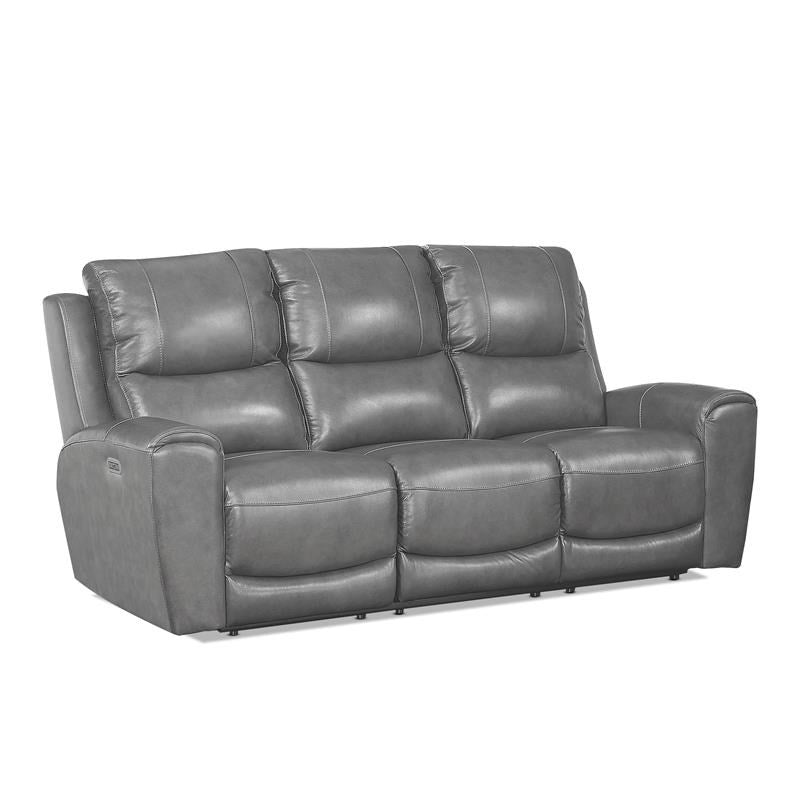 Laurel Grey Leather Power Reclining Sofa