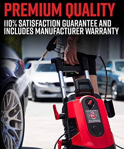 Adam's Electric Pressure Washer 2.0 - Powerful 1.8 GPM 2500 PSI Car Wash Pressure Washer Sprayer | Snub Nose & Tip Attachment | Use W/ Foam Gun & Car Soap | Patio Boat RV Motorcycle Car Garage Deck