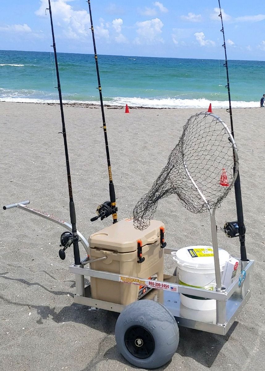 Alumacart Bimini Beach and Fishing Wagon with Rod Holders With No Hitch New