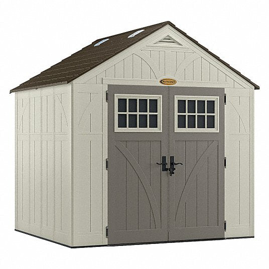 SUNCAST Outdoor Storage Shed,378 cu ft Capacity, Vanilla