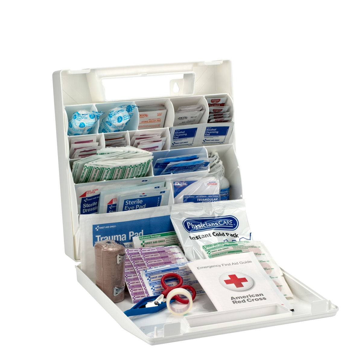 First Aid Only 50 Person First Aid Kit, Plastic Case with Dividers (5 per order)