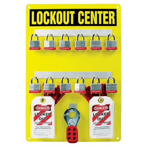 JJ Keller  STOPOUT® Lockout Center - Aluminum Hanger Board, 12-Lock Cap