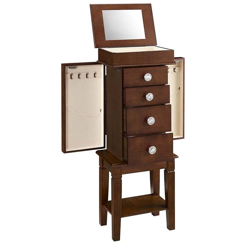 Jewelry Armoire in Dark Walnut