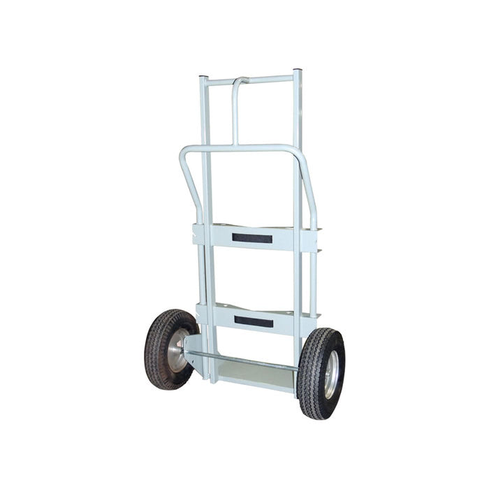 Justrite Single Cylinder Hand Truck, 16 Inch Pneumatic Wheels