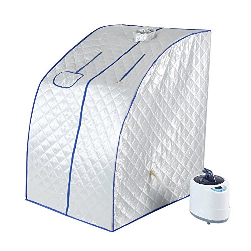 Sauna Machine, Portable Personal 2L Steam Spa Sauna Tent Waterproof Cotton Cover Remote Control Pot Machine Slimming Weight Loss Therapy Indoor (US)