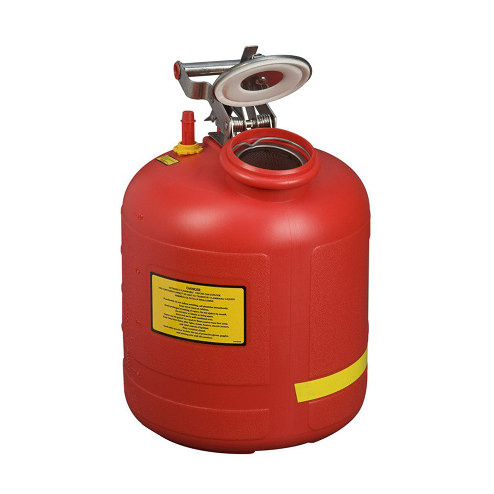 Justrite 5-Gallon, Polyethylene Safety Can For Liquid Disposal, Built-In Fill Gauge