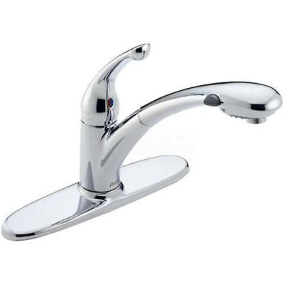 Delta 470-DST, Signature Single Handle Pull-Out Kitchen Faucet, Chrome