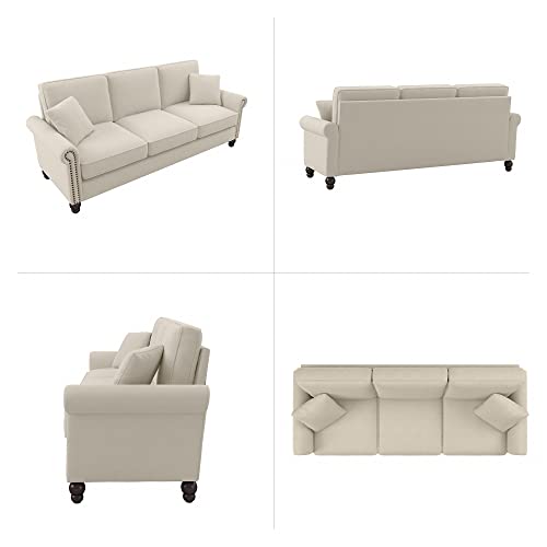 Bush Furniture Coventry Sofa, 85W, Cream Herringbone Fabric