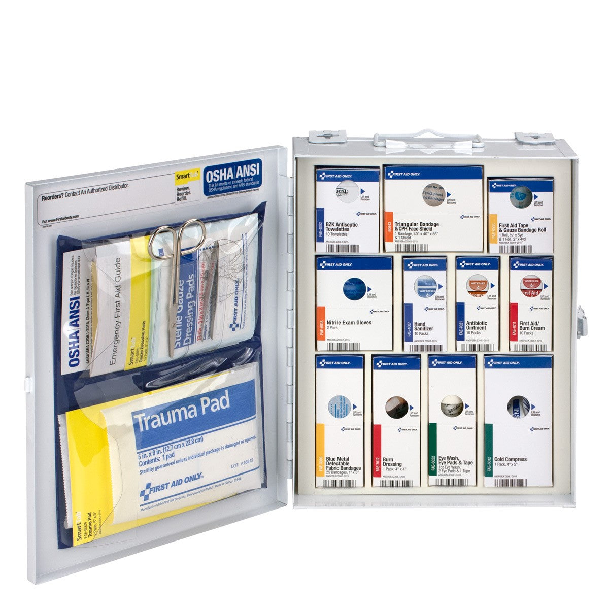 First Aid Only 25 Person Medium Metal Smart Compliance First Aid Food Service Cabinet without Medications (Case of 10)