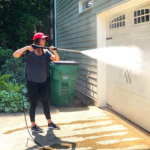 YARD FORCE YF2200LC, 1.2 GPM, 13 amp Water-Cooled Motor, 25' “Live” Hose Reel & Bonus Turbo Nozzle, 1 Gallon Soal Tank 2200 Psi Electric Pressure Washer, Orange/Black